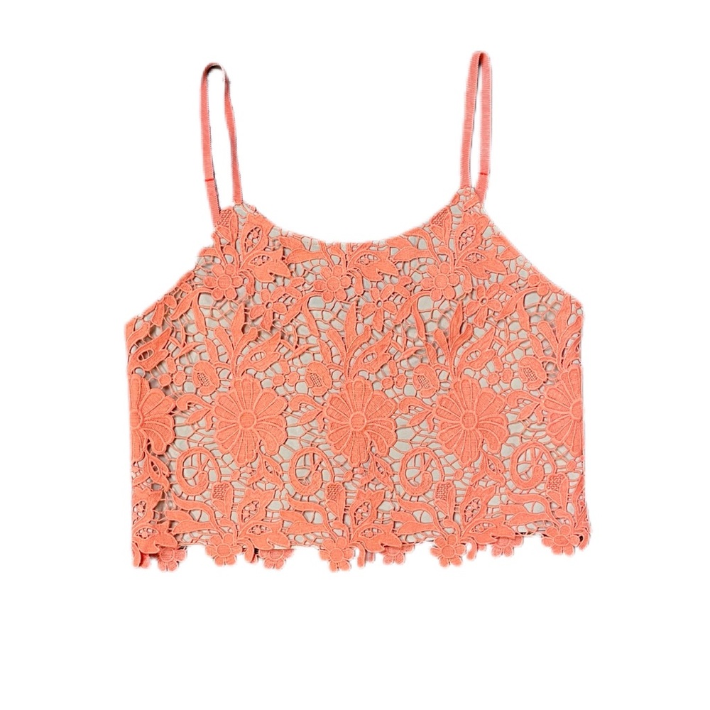 Alice + Olivia Crochet Lace Crop Top - Picture 1 of 6